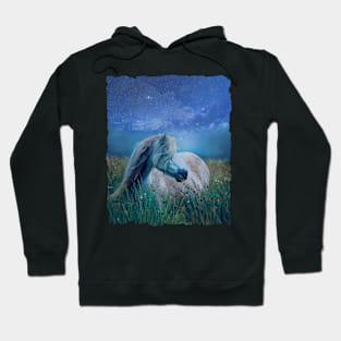 Wild Horse And Fireflies On A Summer Evening Hoodie